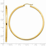 Load image into Gallery viewer, 14K Yellow Gold 2mm Square Tube Hoop Earrings  55mm length
