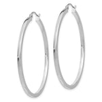 Load image into Gallery viewer, 14K White Gold 2mm Square Tube Hoops  45mm length
