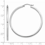 Load image into Gallery viewer, 14K White Gold 2mm Square Tube Hoops  45mm length
