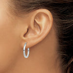 Load image into Gallery viewer, 14K White Gold 2mm Square Tube Hoops  20mm length
