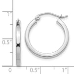 Load image into Gallery viewer, 14K White Gold 2mm Square Tube Hoops  20mm length
