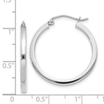 Load image into Gallery viewer, 14K White Gold 2mm Square Tube Hoops  25mm length
