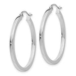 Load image into Gallery viewer, 14K White Gold 2mm Square Tube Hoops  30mm length
