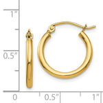 Load image into Gallery viewer, 14K Yellow Gold Lightweight Tube Hoop Earrings  17mm length
