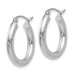 Load image into Gallery viewer, 14K Gold 3mm White Hoop Earrings  20mm length
