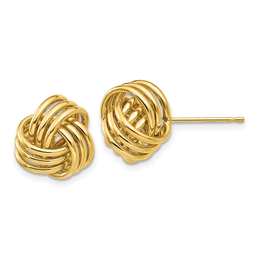 14K Yellow Gold Polished Triple Knot Post Earrings