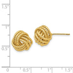 Load image into Gallery viewer, 14K Yellow Gold Polished &amp; Twisted Love Knot Post Earrings
