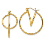 Load image into Gallery viewer, 14K Yellow Gold Fashion Circle Hoop Earrings  24mm length
