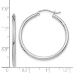 Load image into Gallery viewer, 14K White Gold Lightweight Hoop Earrings  30mm length
