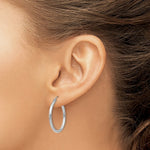 Load image into Gallery viewer, 14K White Gold Lightweight Hoop Earrings  25mm length

