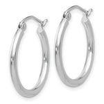 Load image into Gallery viewer, 14K White Gold 2mm Round Hoop Earrings  20mm length
