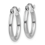 Load image into Gallery viewer, 14K White Gold 2mm Round Hoop Earrings  15mm length
