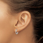 Load image into Gallery viewer, 14K White Gold 2mm Round Hoop Earrings  13mm length
