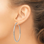 Load image into Gallery viewer, 14K White Gold 2mm Round Hoop Earrings  50mm length
