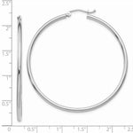 Load image into Gallery viewer, 14K White Gold Lightweight Hoop Earrings  50mm length
