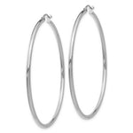 Load image into Gallery viewer, 14K White Gold 2mm Round Hoop Earrings  55mm length

