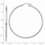 Load image into Gallery viewer, 14K White Gold Lightweight Hoop Earrings  55mm length
