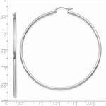 Load image into Gallery viewer, 14K White Gold Lightweight Hoop Earrings  60mm length
