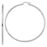 Load image into Gallery viewer, 14K White Gold Lightweight Hoop Earrings  65mm length
