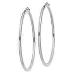 Load image into Gallery viewer, 14K White Gold 2.5mm Lightweight Round Hoop Earrings  60mm length
