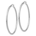 Load image into Gallery viewer, 14K White Gold 2.5mm Round Hoop Earrings  55mm length
