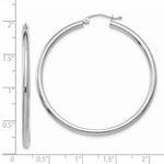 Load image into Gallery viewer, 14K White Gold 2.5mm Round Hoop Earrings  45mm length
