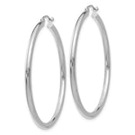 Load image into Gallery viewer, 14K White Gold 2.5mm Round Hoop Earrings  45mm length
