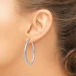Load image into Gallery viewer, 14K White Gold 2.5mm Lightweight Round Hoop Earrings  40mm length
