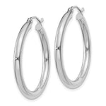Load image into Gallery viewer, 14K 3mm White Hoop Earrings  30mm length
