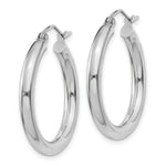 Load image into Gallery viewer, 14K 3mm White Hoop Earrings  25mm length
