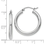 Load image into Gallery viewer, 14K 3mm White Hoop Earrings  25mm length
