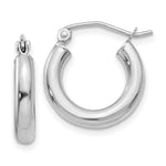 Load image into Gallery viewer, 14K White Gold 3mm Round Hoop Earrings  16mm length
