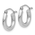 Load image into Gallery viewer, 14K White Gold 3mm Round Hoop Earrings  14mm length
