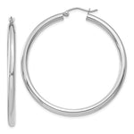 Load image into Gallery viewer, 14K 3mm White Hoop Earrings  45mm length
