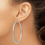 Load image into Gallery viewer, 14K 3mm White Hoop Earrings  60mm length
