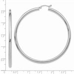 Load image into Gallery viewer, 14K 3mm White Hoop Earrings  60mm length

