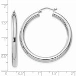 Load image into Gallery viewer, 14K Yellow Gold Polished 4mm Lightweight Round Hoop Earrings 40mm length
