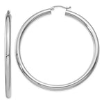 Load image into Gallery viewer, 14K Yellow Gold Polished 4mm Lightweight Round Hoop Earrings 60mm length
