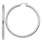 Load image into Gallery viewer, 14K Yellow Gold Polished 4mm Lightweight Round Hoop Earrings 65mm length
