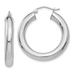 Load image into Gallery viewer, 14K White Gold Polished 5mm Lightweight Hoop Earrings  30mm length
