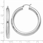 Load image into Gallery viewer, 14K White Gold Polished 5mm Tube Hoop Earrings  45mm length
