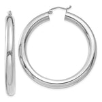 Load image into Gallery viewer, 14K White Gold Polished 5mm Tube Hoop Earrings  45mm length
