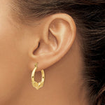 Load image into Gallery viewer, 14K Yellow Gold Polished Ram Hoop Earrings  17mm length
