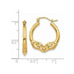 Load image into Gallery viewer, 14K Yellow Gold Polished Ram Hoop Earrings  17mm length
