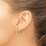 Load image into Gallery viewer, 14K Yellow Gold Polished Dolphin Hoop Earrings 10mm length
