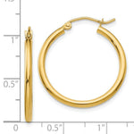 Load image into Gallery viewer, 14K Yellow Gold Lightweight Tube Hoop Earrings  25mm length
