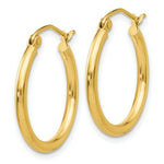 Load image into Gallery viewer, 14K Yellow Gold Lightweight Tube Hoop Earrings  20mm length
