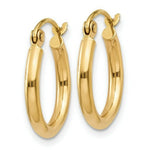 Load image into Gallery viewer, 14K Yellow Gold Lightweight Tube Hoop Earrings  15mm length
