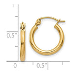 Load image into Gallery viewer, 14K Yellow Gold Lightweight Tube Hoop Earrings  15mm length
