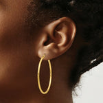 Load image into Gallery viewer, 14K Yellow Gold Lightweight Tube Hoop Earrings  45mm length
